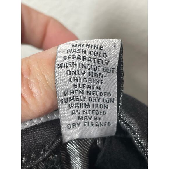 Chicos Platinum Jaycee Trouser Jeans Metallic Sheen Black Size Chico's 2 = 12 - Picture 4 of 4